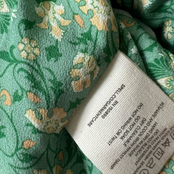 Spell & the Gypsy collective Madame Peacock Sweetheart blouse emerald size M NWT - Picture 14 of 17